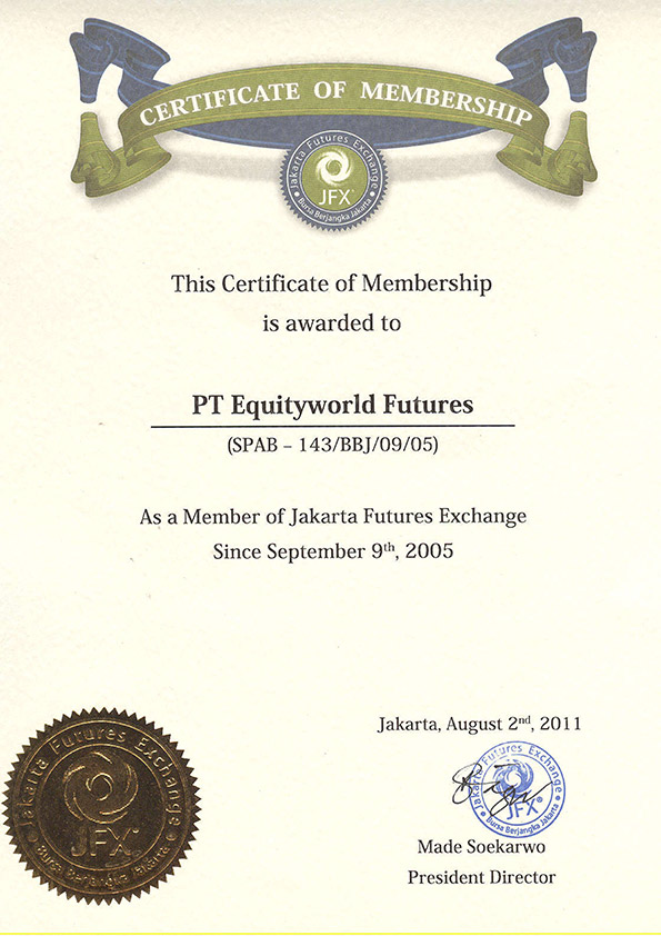 EQUITYWORLD FUTURES LEGALITAS Sertificate of membership JFX-BBJ_001
